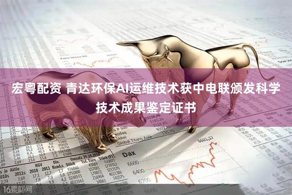 宏粤配资 青达环保AI运维技术获中电联颁发科学技术成果鉴定证书