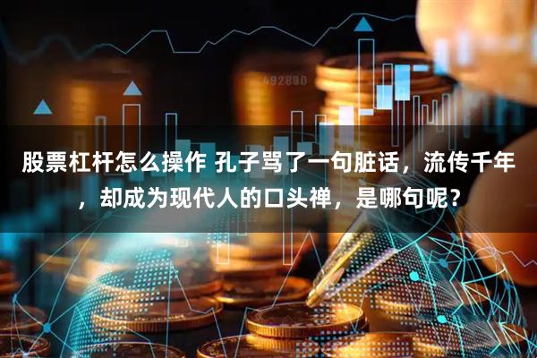 股票杠杆怎么操作 孔子骂了一句脏话，流传千年，却成为现代人的口头禅，是哪句呢？